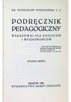 Podręcznik pedagogiczny Wydanie II, 1930 r.
