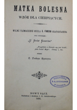 Matka Bolesna wzór dla cierpiących 1895 r.