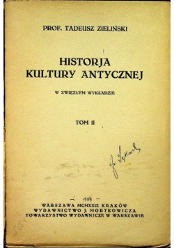 Historja kultury antycznej Tom 2 1929 r.