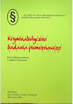 Kryminalistyczne badania pismoznawcze