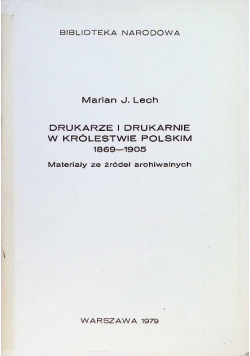 Drukarze i drukarnie w królestwie polskim 1869-1905