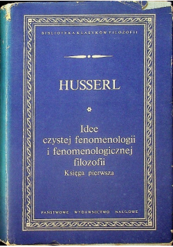 Idee czystej fenomenologii i fenomenologicznej filozofii, Księga pierwsza