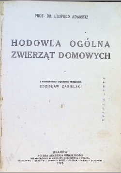Hodowla ogólna zwierząt domowych 1925 r