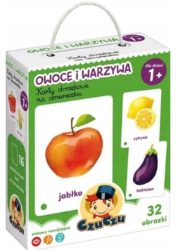 CzuCzu Karty obrazkowe na sznurku Owoce i warzywa