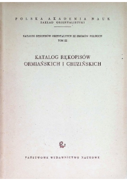 Katalog rękopisów ormiańskich i gruzińskich