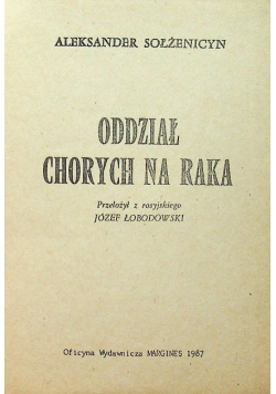 Oddział chorych na raka II obieg