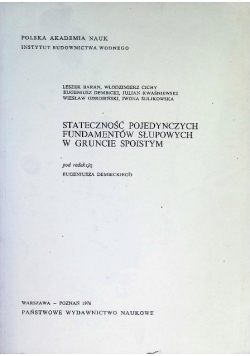 Stateczność pojedynczych fundamentów słupowych w gruncie spoistym