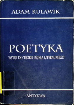 Poetyka wstęp do teorii dzieła literackiego