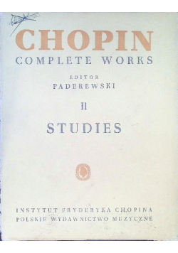 Chopin Complete Works II Studies for piano 1949 r.
