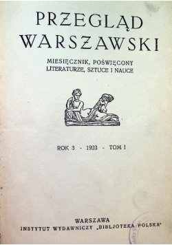 Przegląd Warszawski Tom I 1923 r.