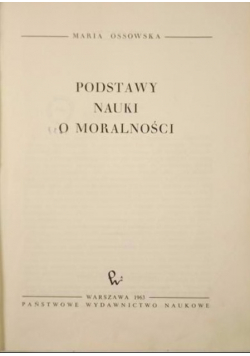 Podstawy nauki o moralności