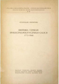 Historia ustroju społeczno-politycznego Galicji 1772-1848