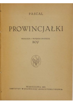 Prowincjałki, 1921 r.