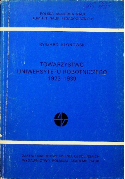 Towarzystwo Uniwersytetu Robotniczego 1923 - 1939