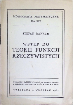Wstęp do teorii funkcji rzeczywistych