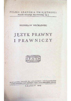 Język prawny i prawniczy 1948 r.