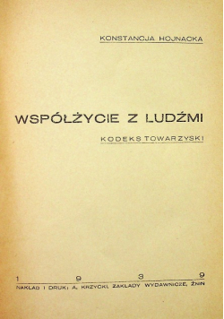 Współżycie z ludźmi, 1939 r.