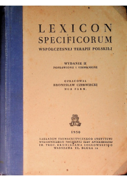 Lexicon specificorum współczesnej terapii polskiej 1950 r.