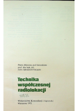Technika współczesnej radiolokacji