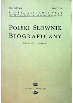 Polski słownik biograficzny Tom XXXVIII/4  Zeszyt 159