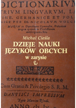 Dzieje nauki języków obcych w zarysie