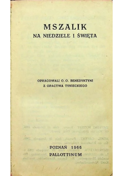 Mszalik na niedziele i święta