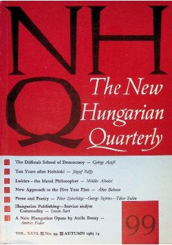 The New Hungarian Quarterly Volume XXVI