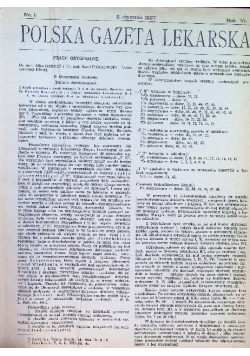 Polska gazeta lekarska Rok VI Nr 1 do 51 1927 r.