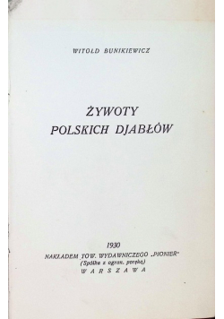Żywoty polskich djabłów 1930 r.