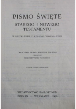 Pismo Święte Starego i Nowego Testamentu