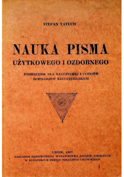 Nauka pisma użytkowego i ozdobnego 1927 r