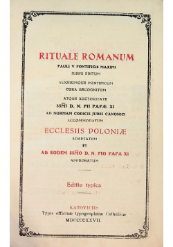 Rituale Romanum 1927 r.