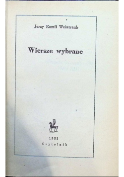 Weintraub Wiersze wybrane