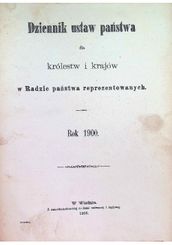 Dziennik ustaw państwa rok 1900 1900 r.