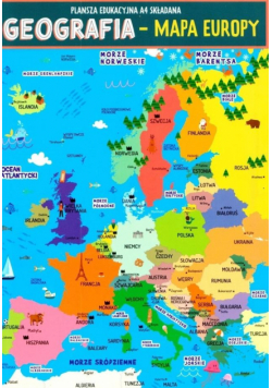Karta edu składana geografia - Europa A4