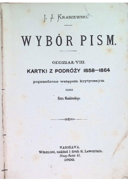Wybór pism oddział VIII kartki z podróży 1892 r.