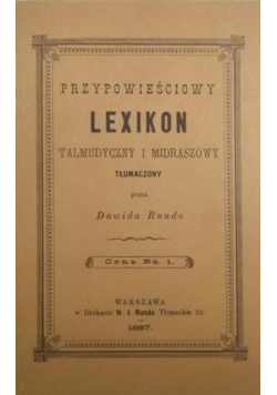 Przypowieściowy lexikon talmudyczny i midraszowy
