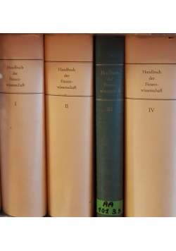 Handbuch der Finanzwissenschaft Tom 1 do 4