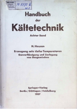 Handbuch der kältetechnik achter