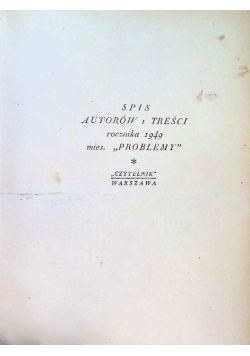 Problemy Miesięcznik poświęcony zagadnieniom wiedzy i życia 1949