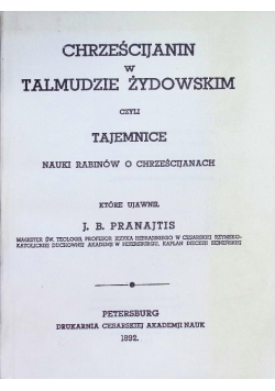 Chrześcijanin w Talmudzie Żydowskim