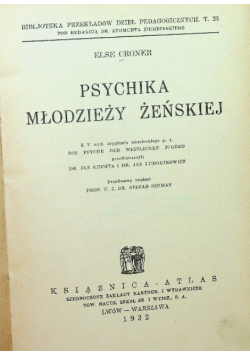 Psychika młodzieży żeńskiej 1932 r.