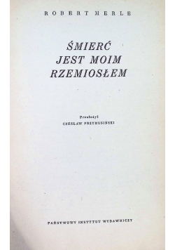 Śmierć jest moim rzemiosłem