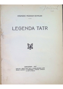 Legenda Tatr 1912 r.