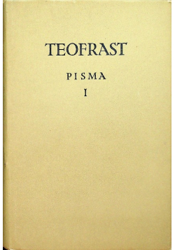 Teofrast Pisma Tom  I