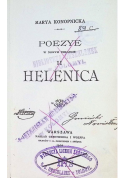 Poezye w nowym układzie Tom II Helenica