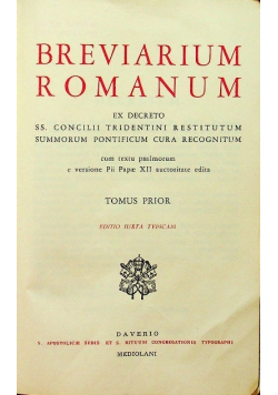 Breviarium Romanum Tomus Prior