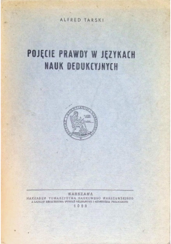Pojęcie prawdy w językach nauk dedukcyjnych 1933 r.