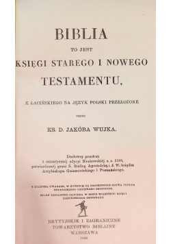 Biblia Święta to jest Całe Pismo Święte