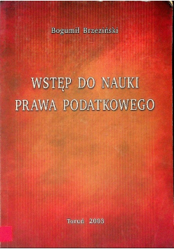 Wstęp do nauki prawa podatkowego